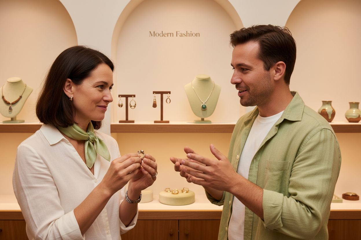 artisan jewelry customer interaction