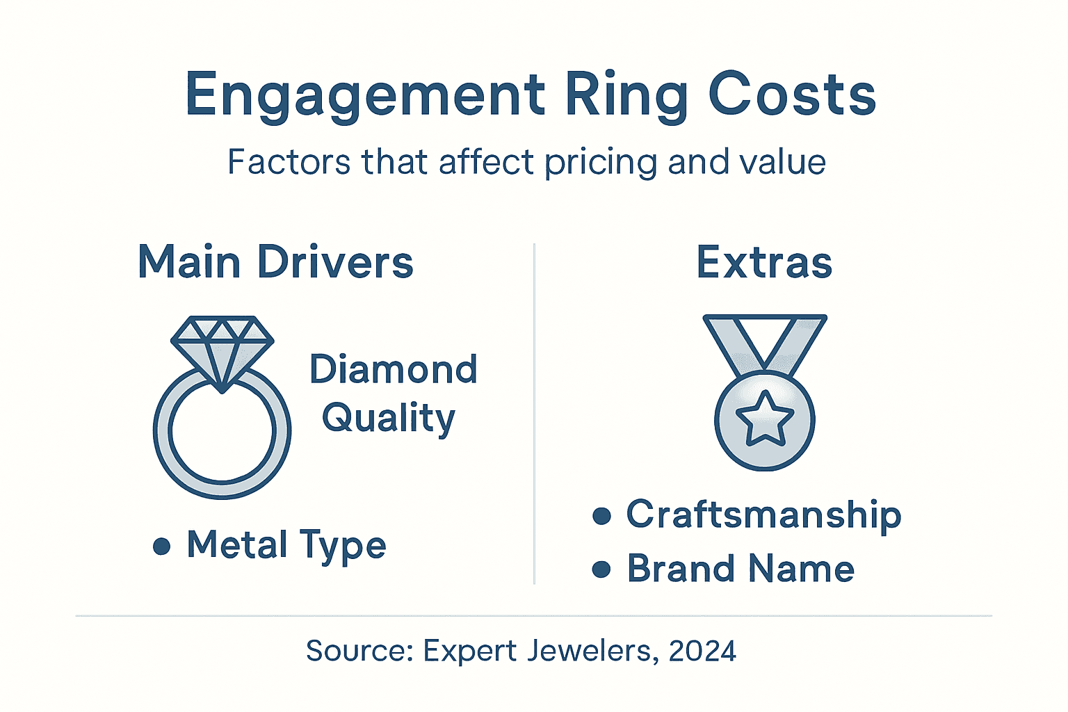Infographic of engagement ring cost factors