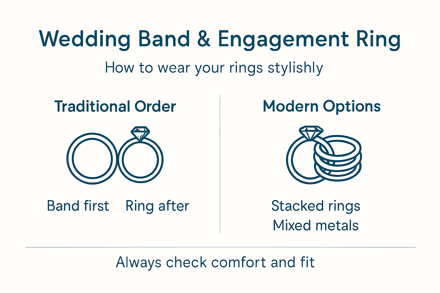 Infographic showing wedding ring wearing guide
