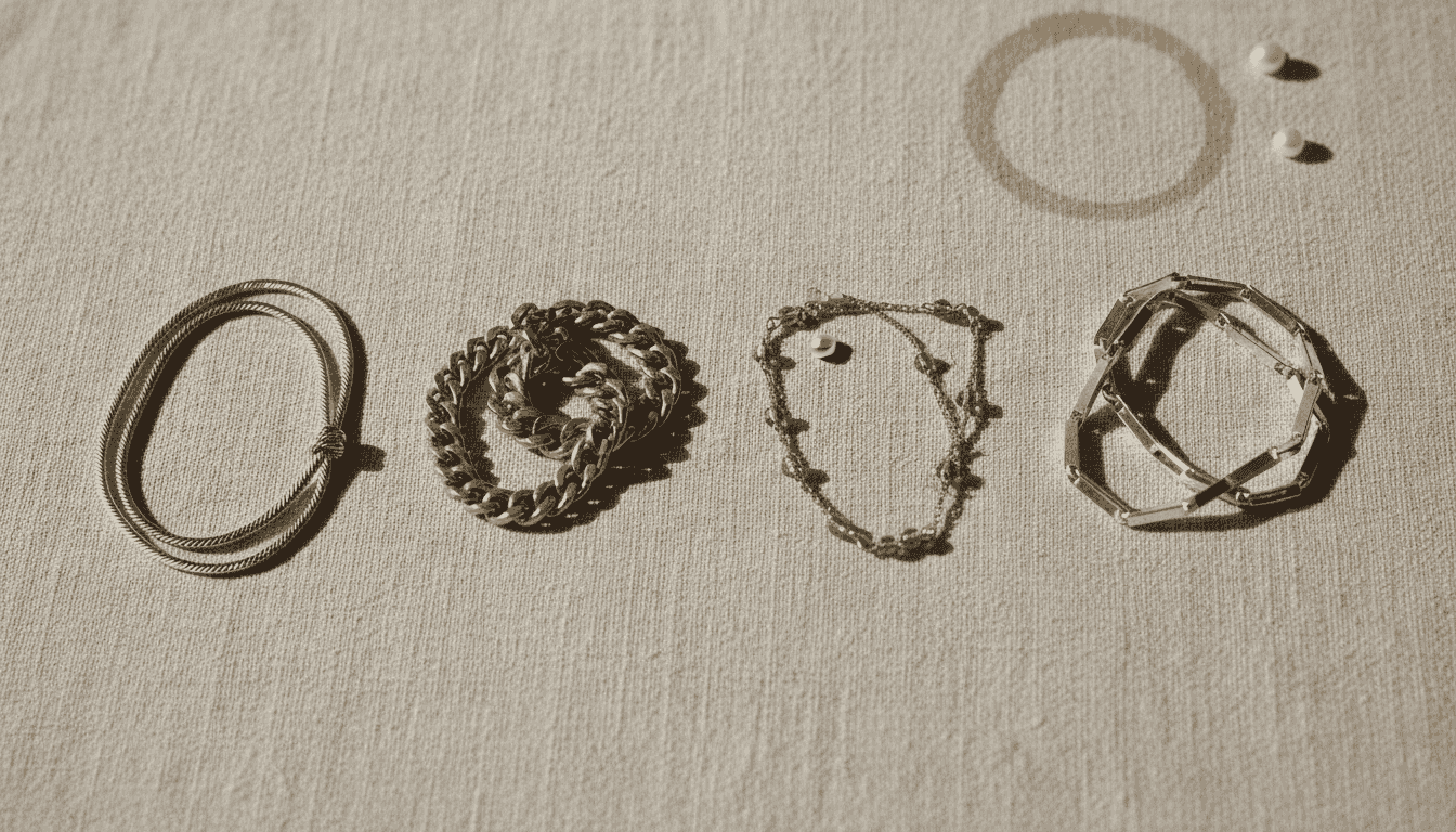 Assorted necklace chains with varied styles