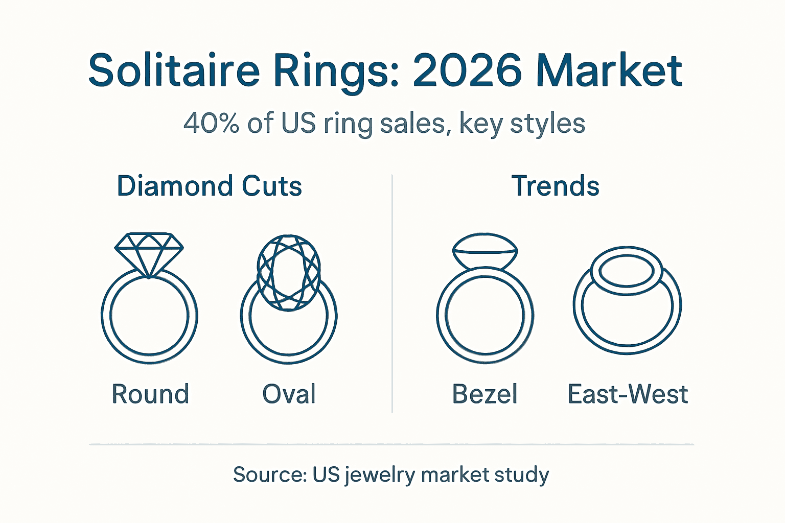 Infographic showing solitaire ring market stats
