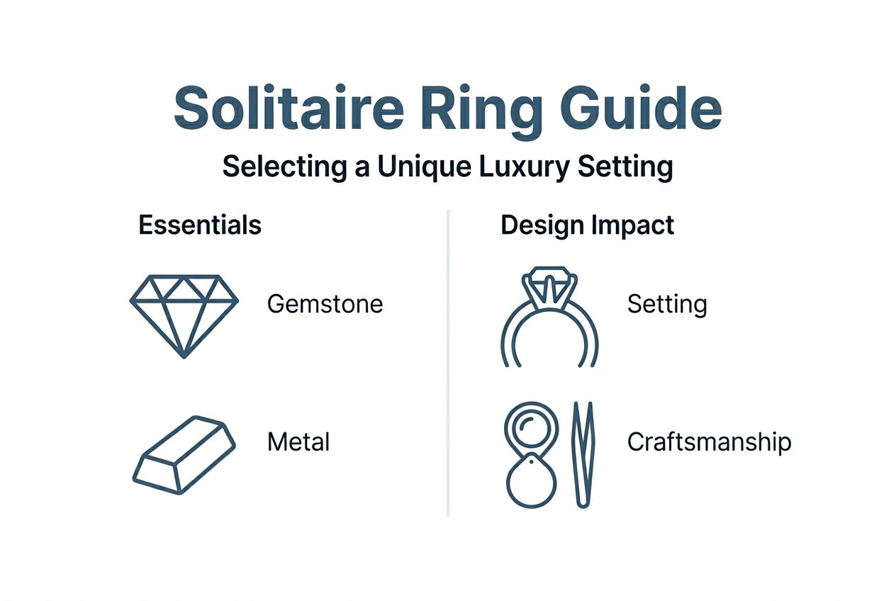 Infographic summarizes solitaire ring design elements
