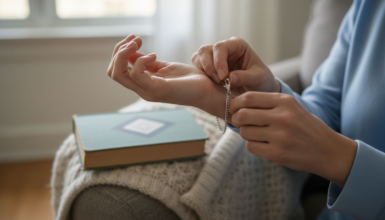 Hands securing bracelet with comfortable fit