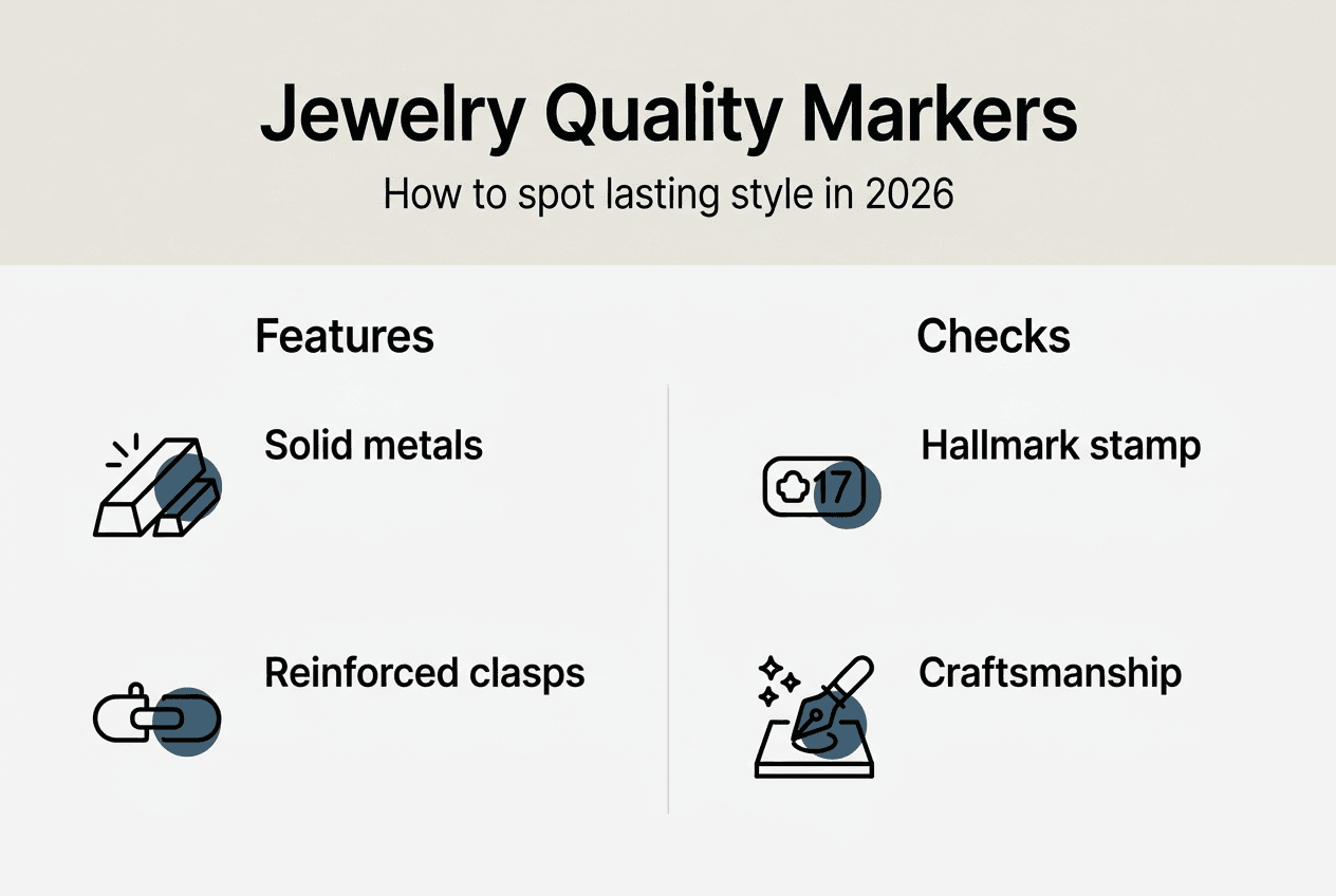 Infographic showing jewelry quality markers