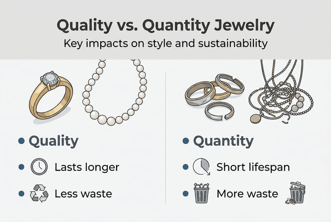 Infographic comparing jewelry quality and sustainability