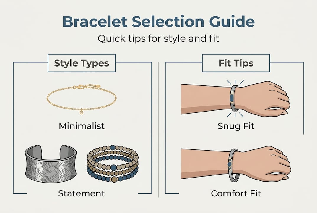 Infographic showing bracelet style types and fit tips