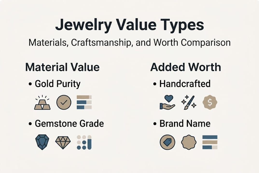 Infographic comparison of jewelry value types