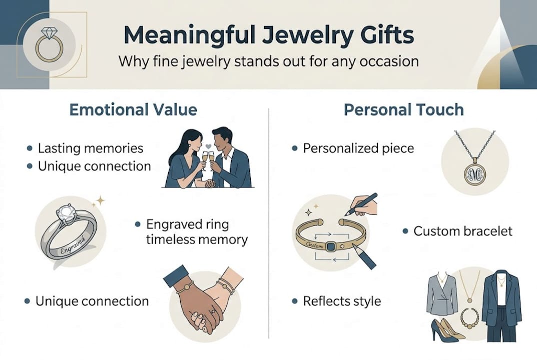 Infographic showing fine jewelry gift benefits