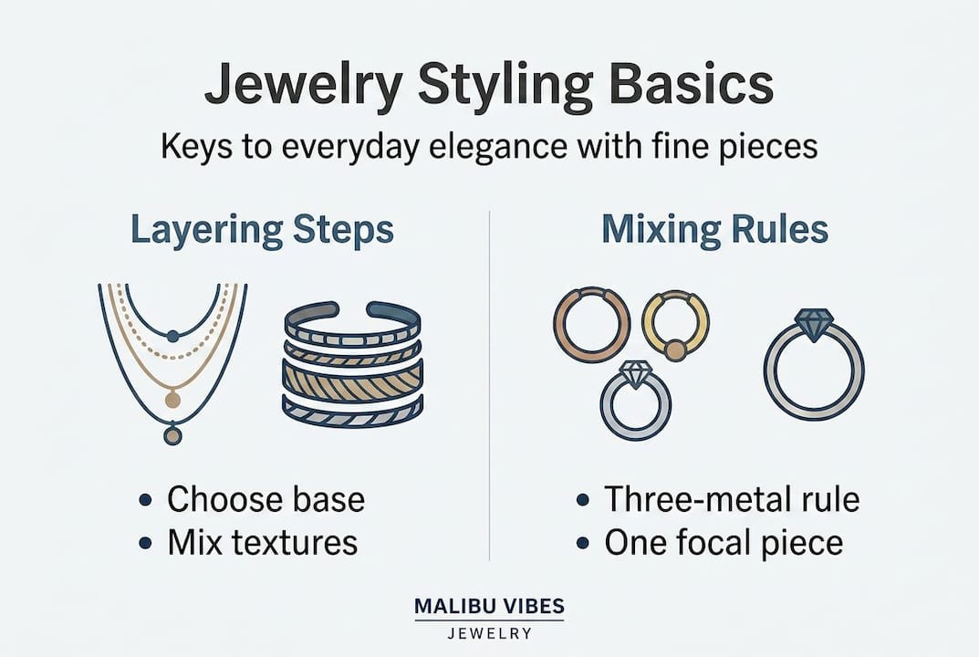 Infographic on jewelry styling basics