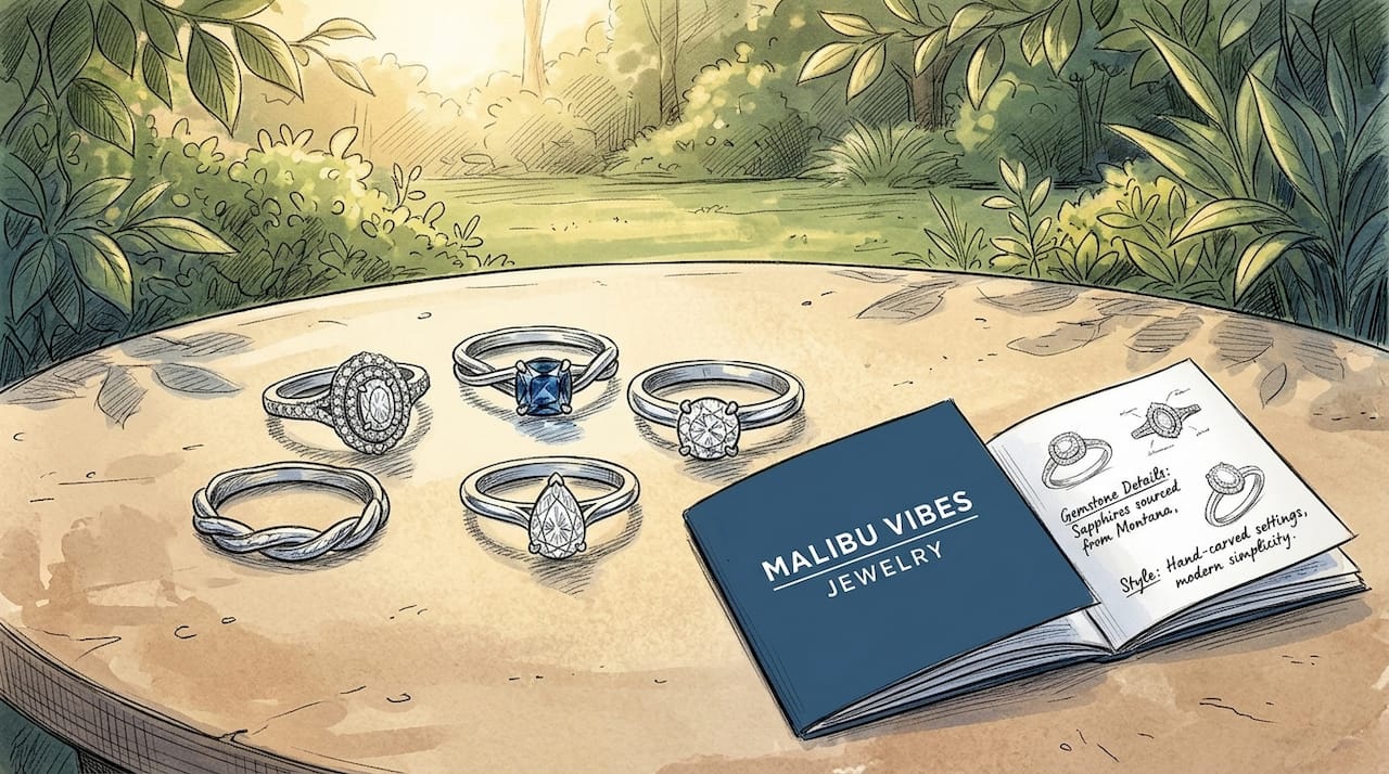Varied modern engagement ring styles on display