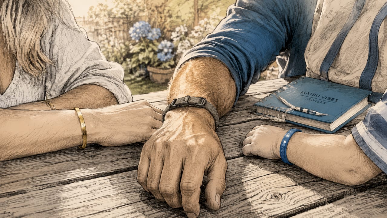 Hands with different style bracelets showing size variety