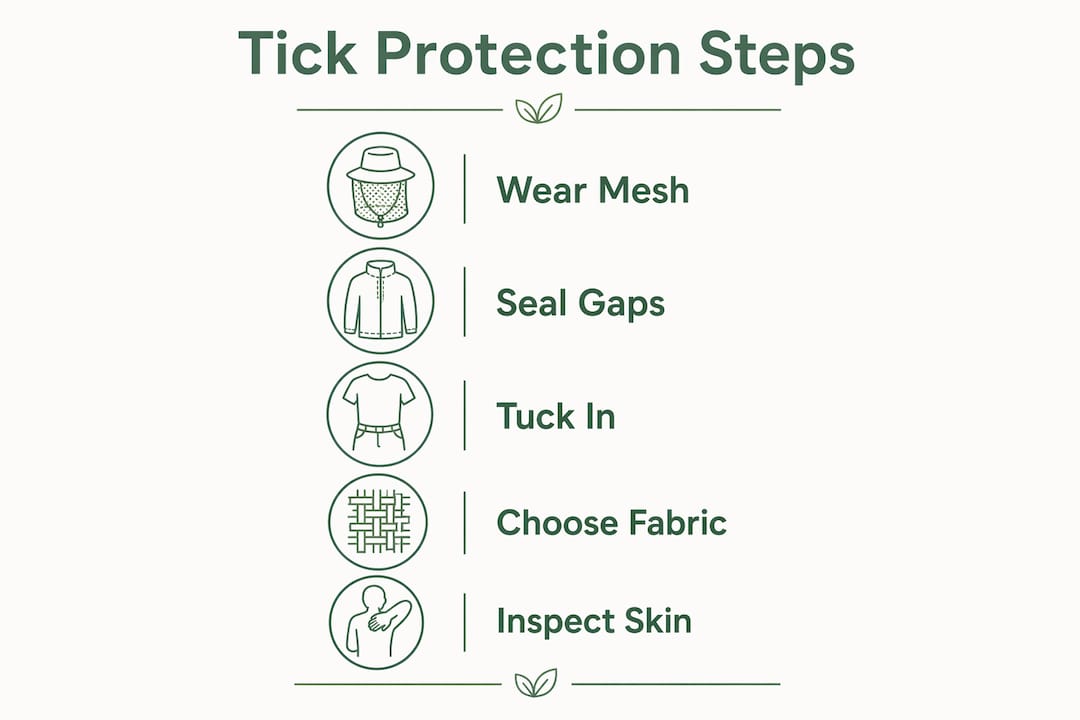Infographic displaying steps for tick bite prevention