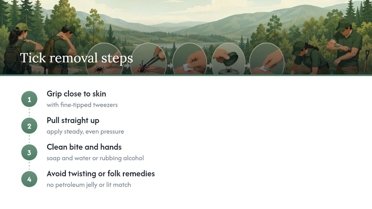 Four steps for safely removing an attached tick