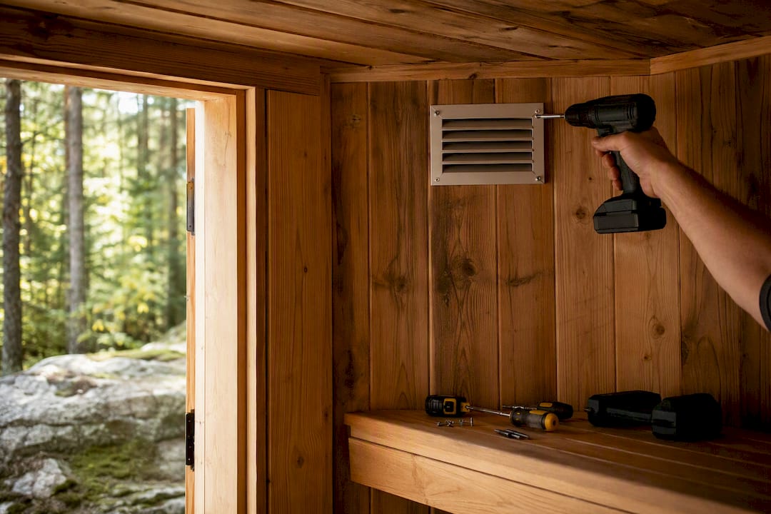 Installation of sauna ventilation vent