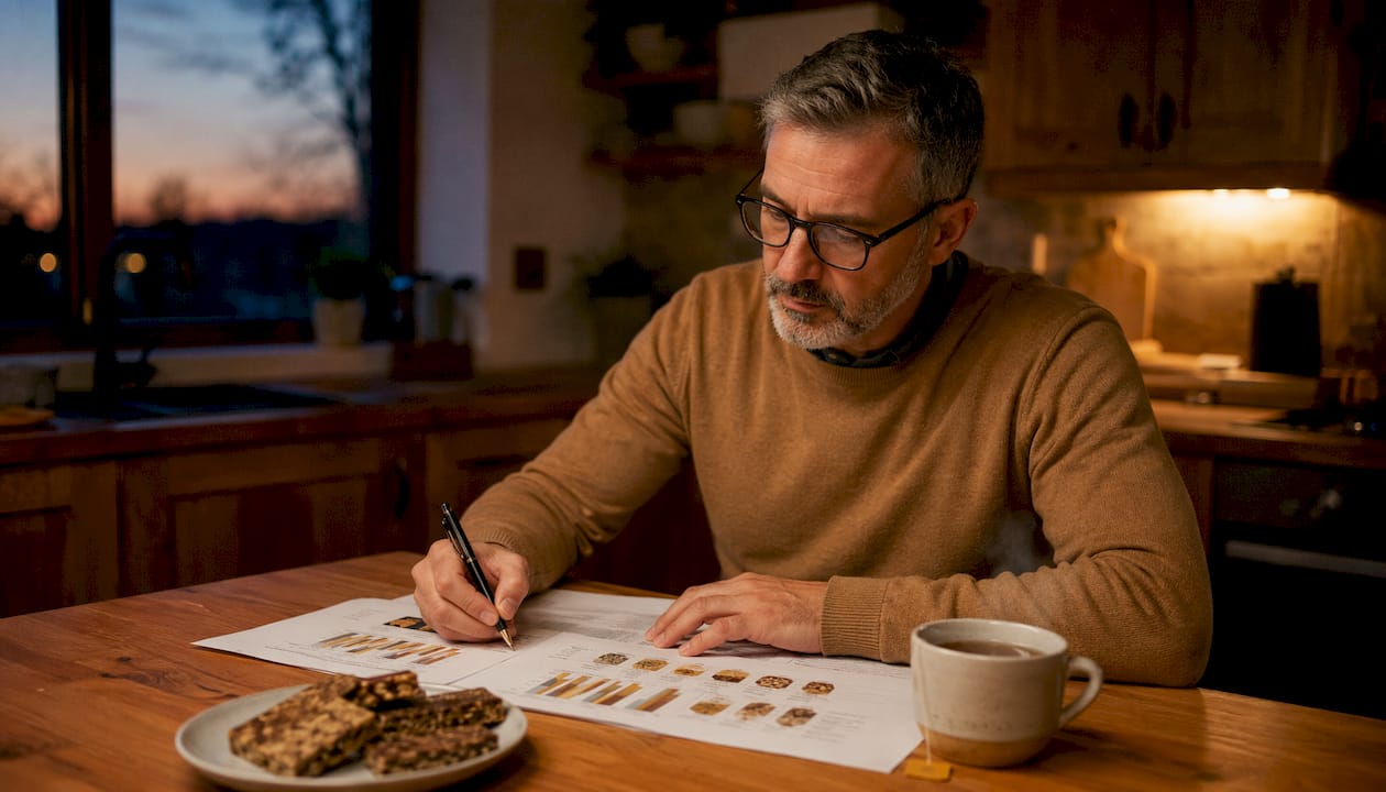 Nutritionist comparing protein snack providers