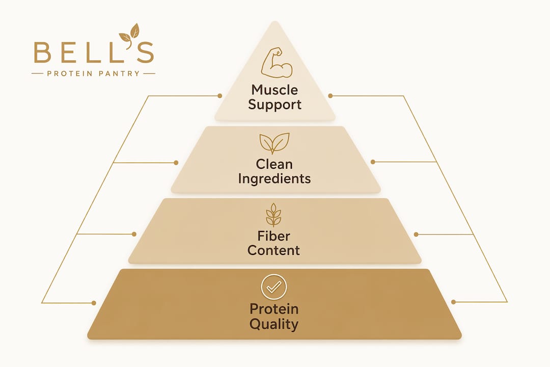 Infographic showing hierarchy of protein snack benefits