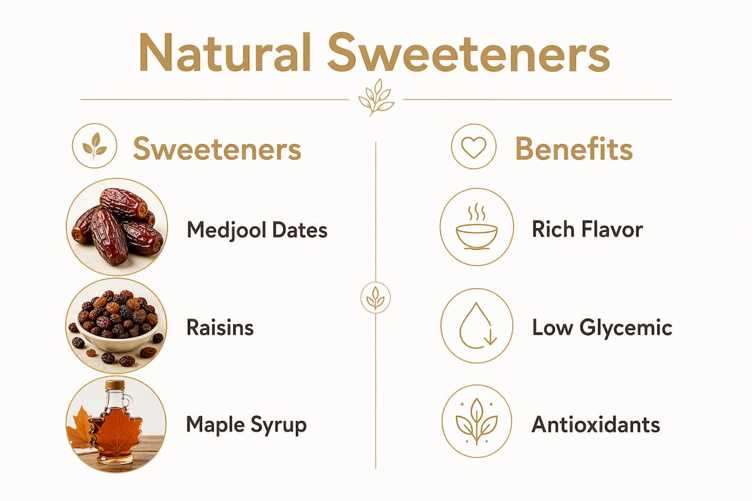 Infographic comparing natural sweeteners and benefits