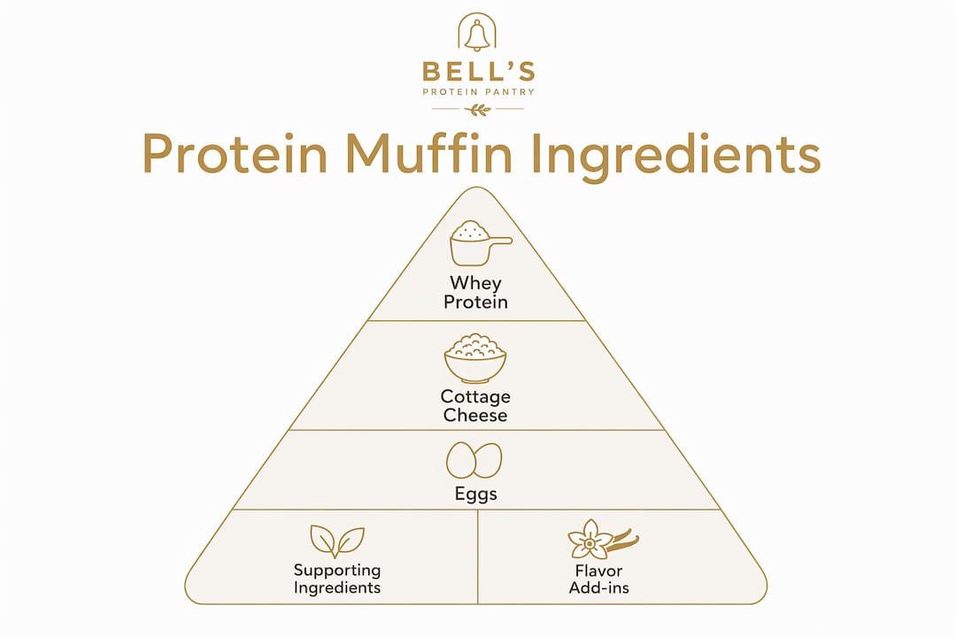 Infographic showing protein muffin ingredients hierarchy