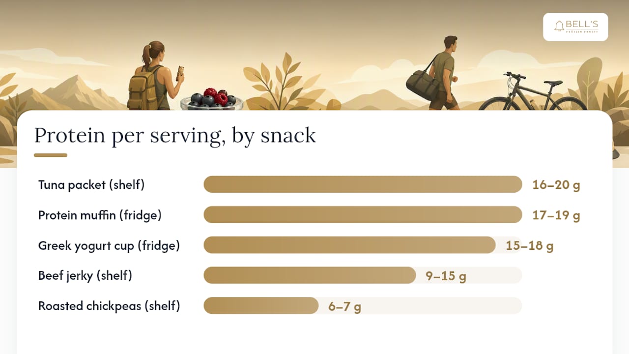 Comparison diagram of grab-and-go protein snack categories
