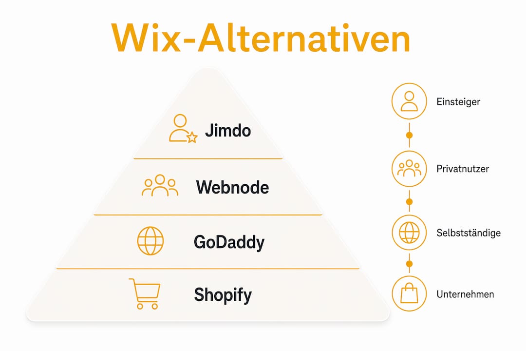 Übersichtliche Infografik: Die besten Alternativen zu Wix auf einen Blick
