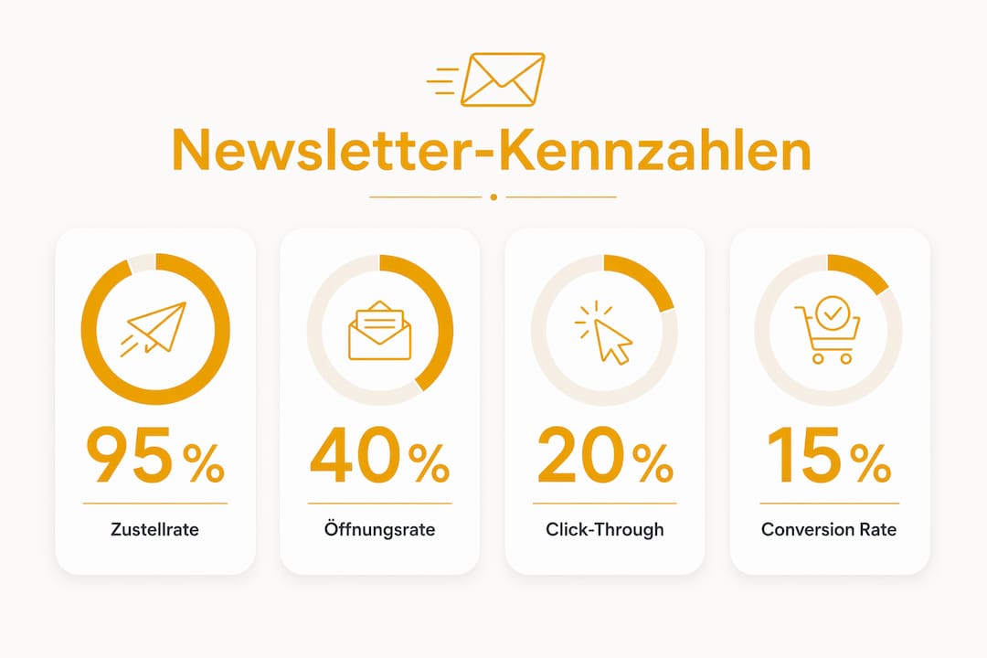 Übersicht der wichtigsten Kennzahlen rund um den Newsletter auf einen Blick