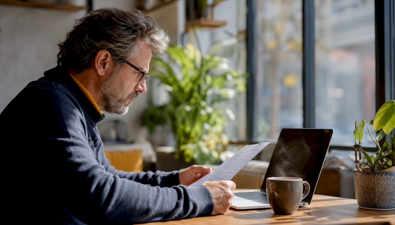 Ein Autor tüftelt am Laptop an neuen Ideen, wie sich seine Arbeit zu Geld machen lässt.