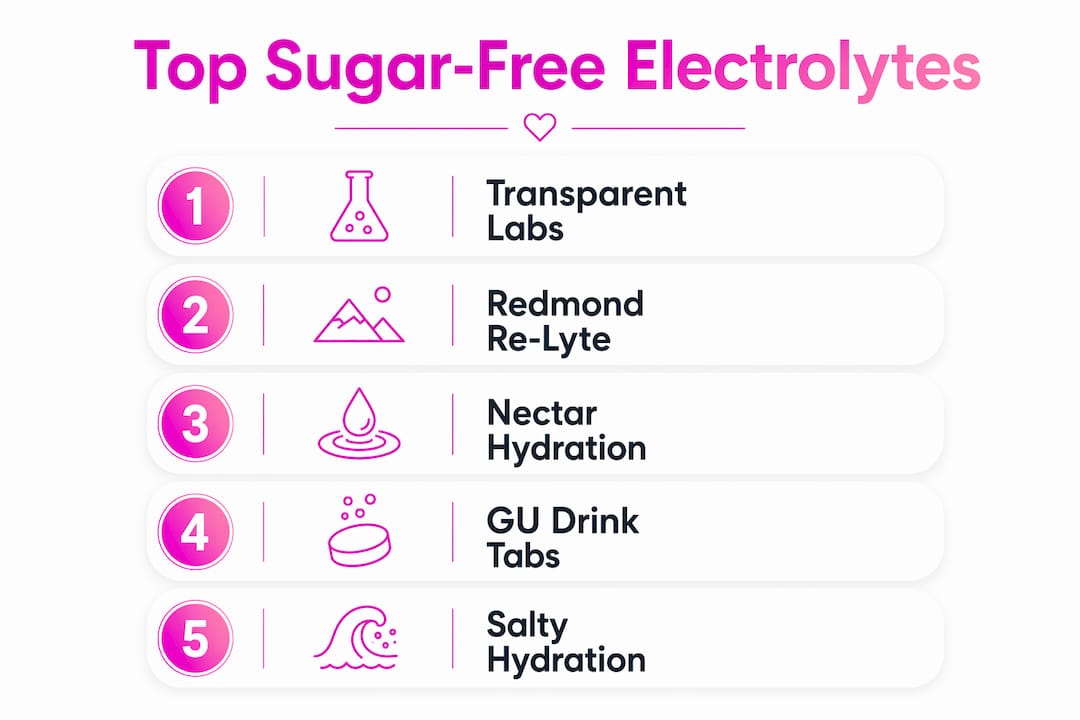 Infographic showing top sugar-free electrolyte brands hierarchy