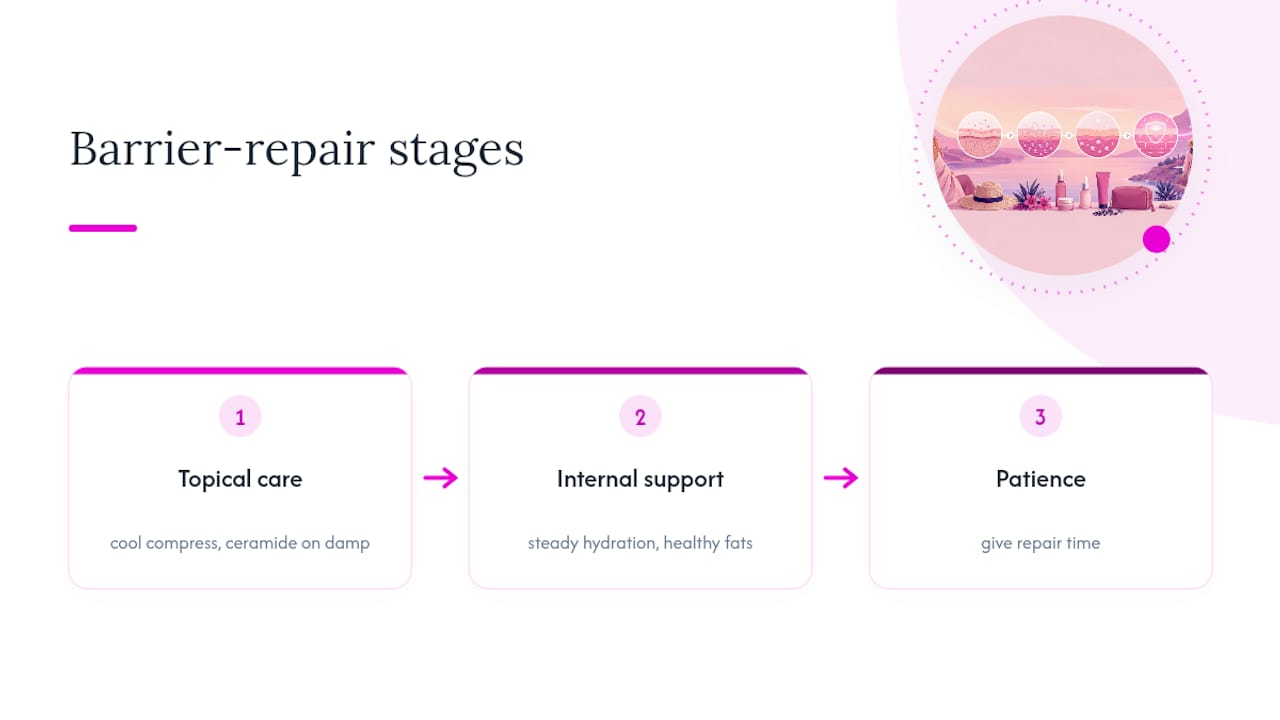 Three-part skin barrier repair approach