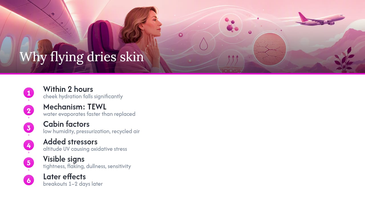 Why Does Flying Cause Dry Skin? — overview diagram
