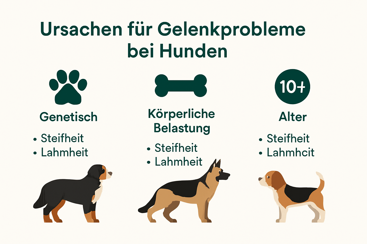 Infografik: Ursachen Gelenkbeschwerden Hund
