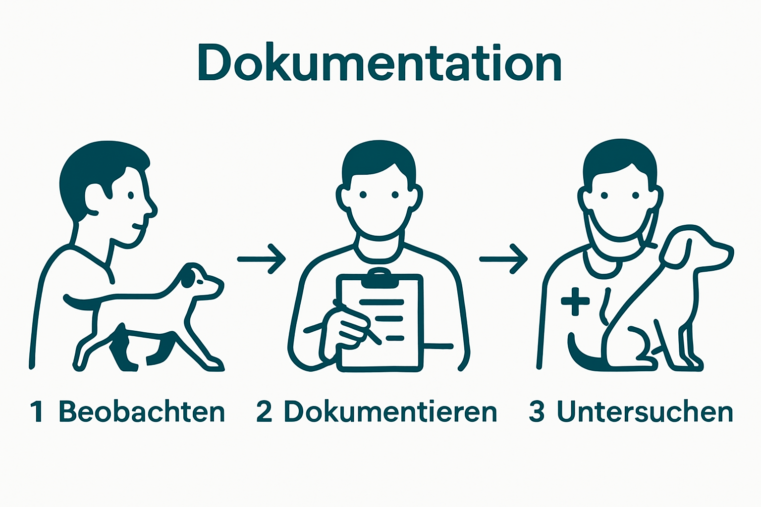 Infographic showing 3 steps to evaluate joint health in dogs