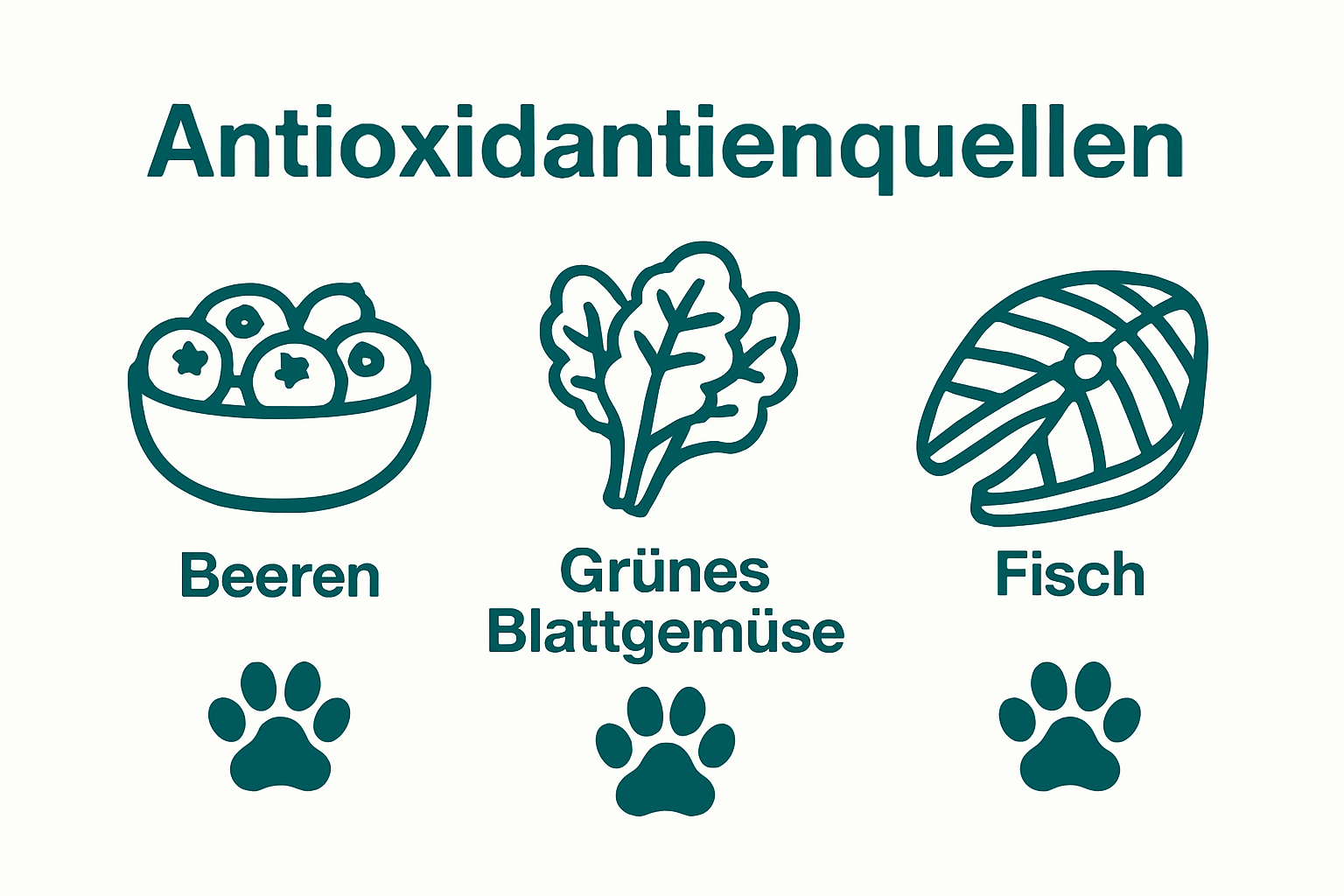Vergleich von Antioxidantienquellen für Hunde als Icons