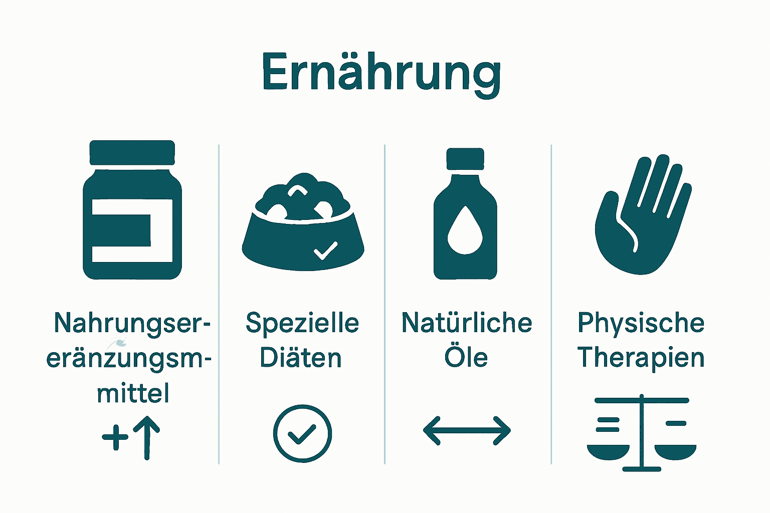 Vergleich Grafik vier Hauptarten Gelenkunterstützung für Hunde