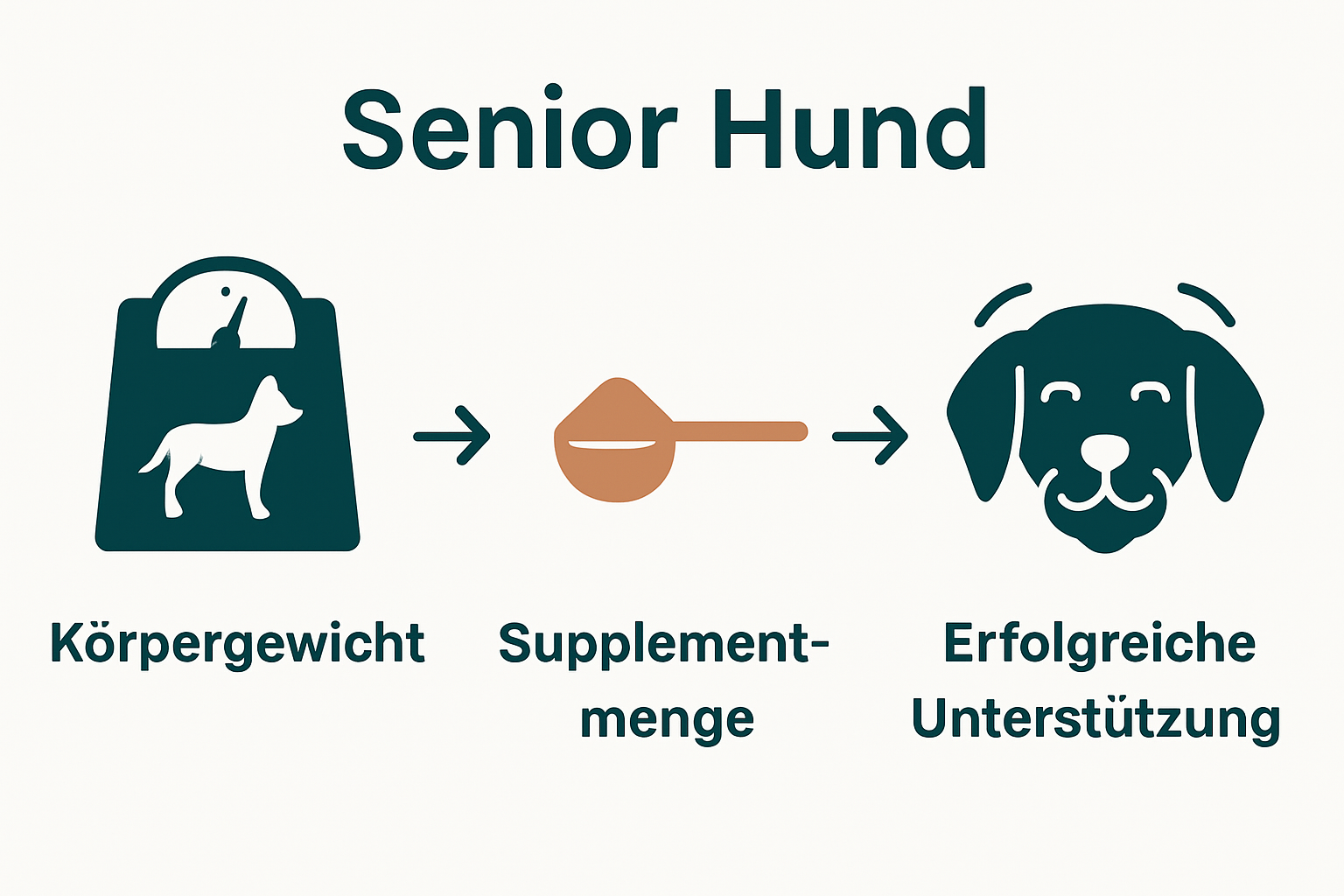 Dosage steps supplement infographic for dogs