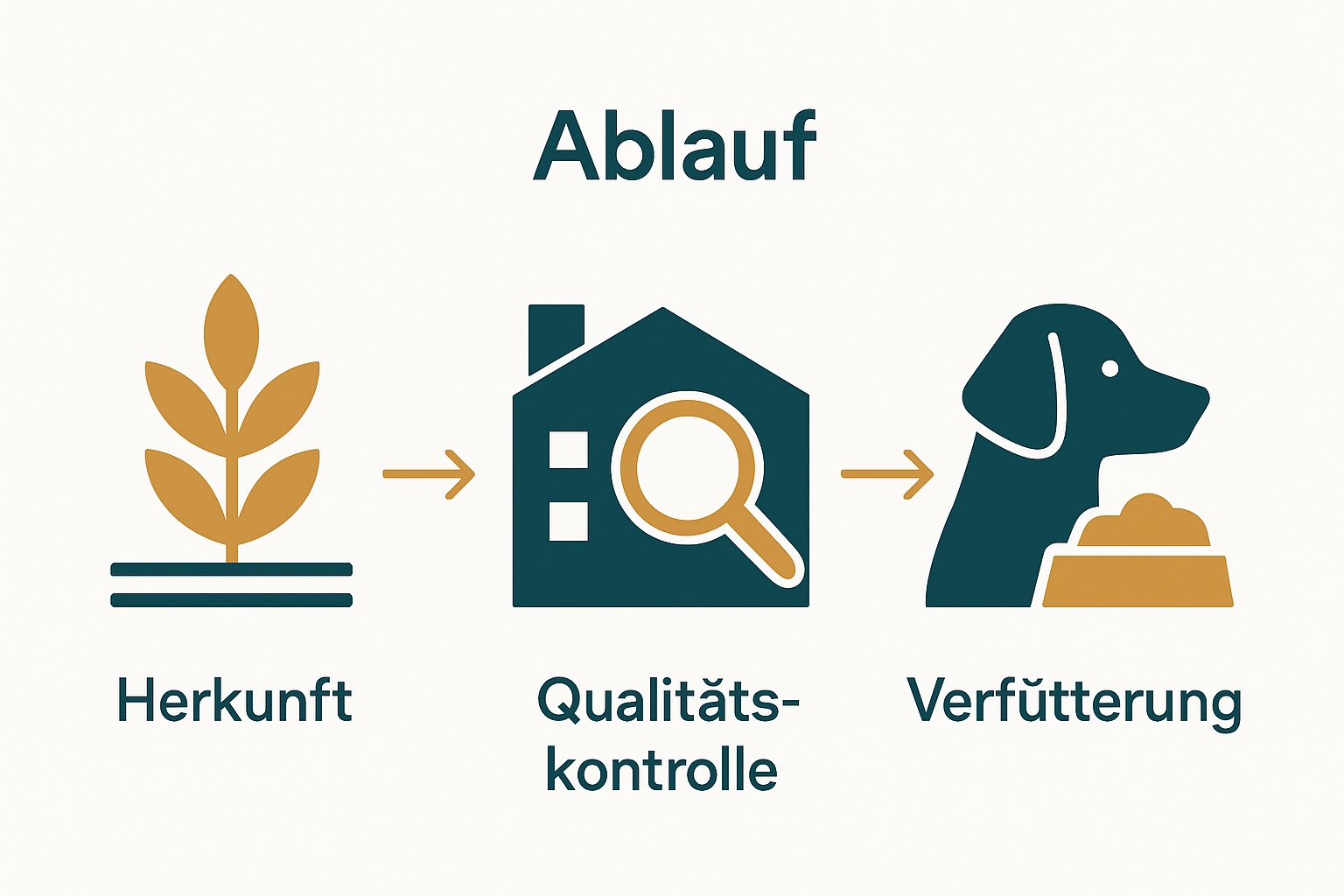 Infografik zur Qualitätsprüfung von Hund-Naturstoffen