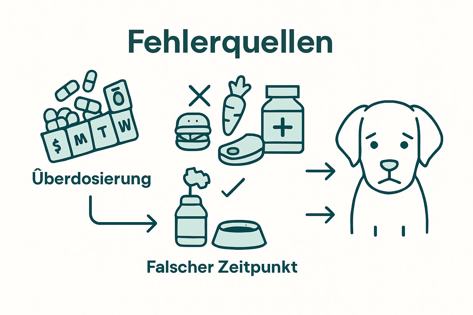 Infographic of common probiotic mistakes for dogs