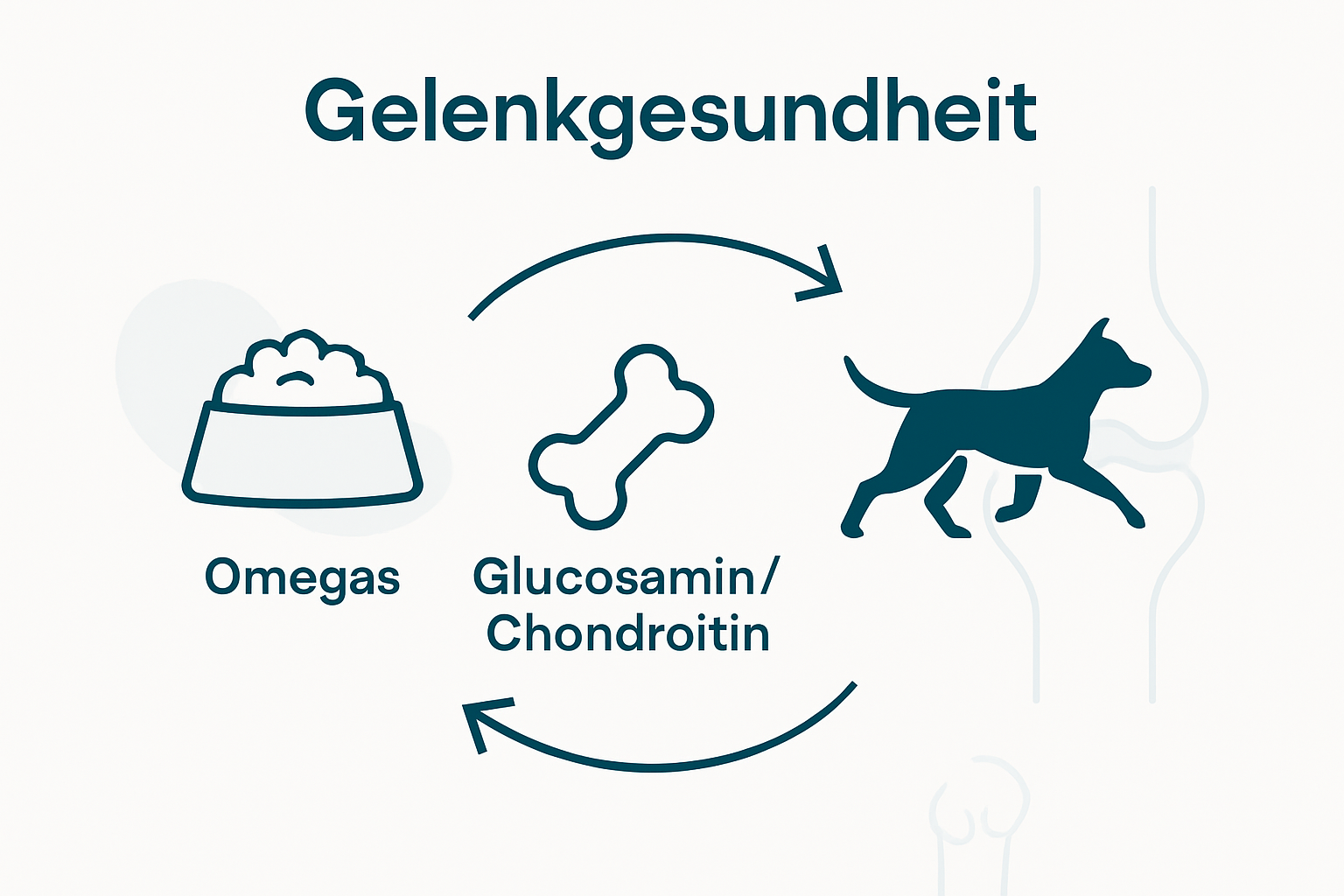 Infographic on nutrients supporting dog joints