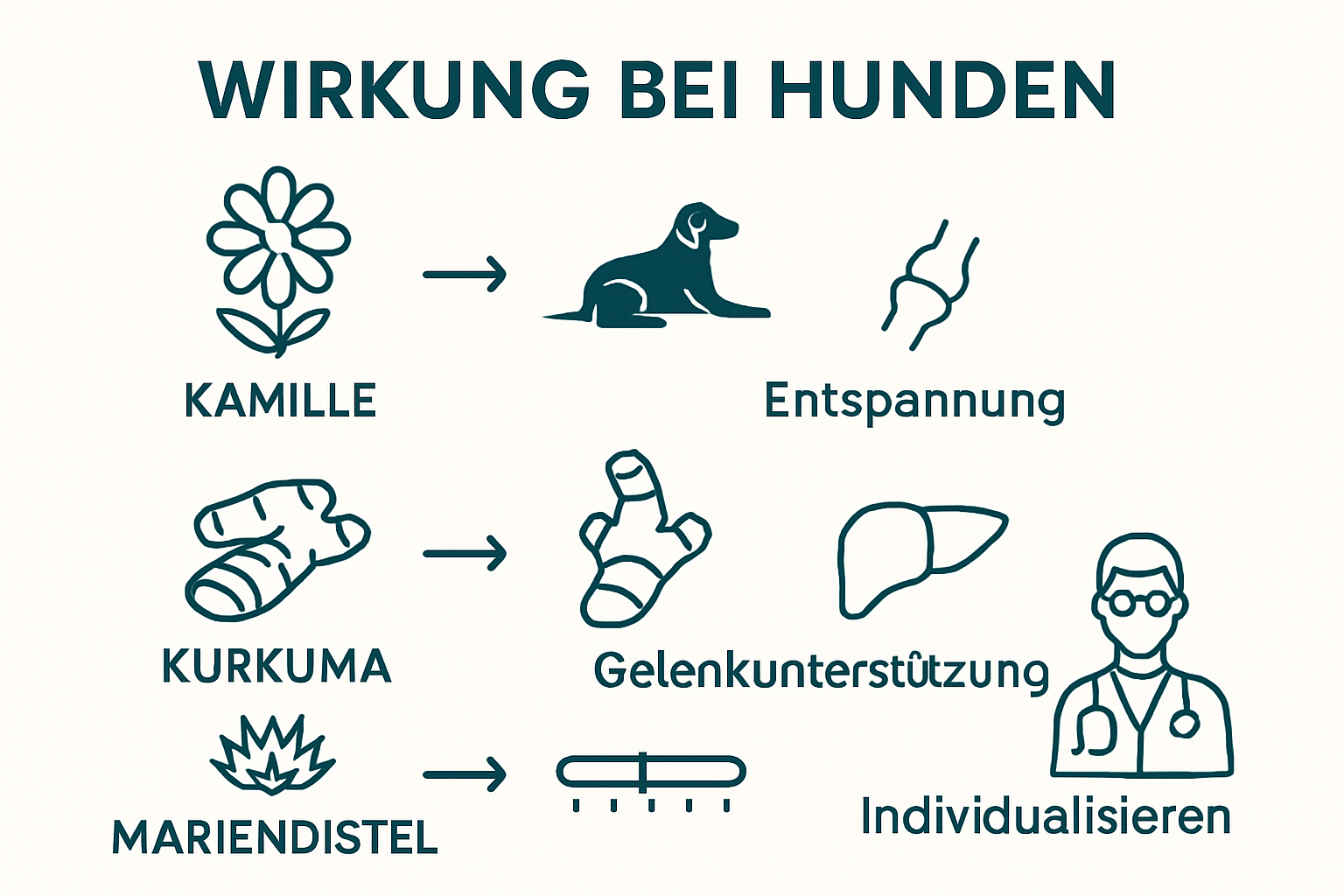 Infografik: Kräuterpräparate für Hunde im Vergleich