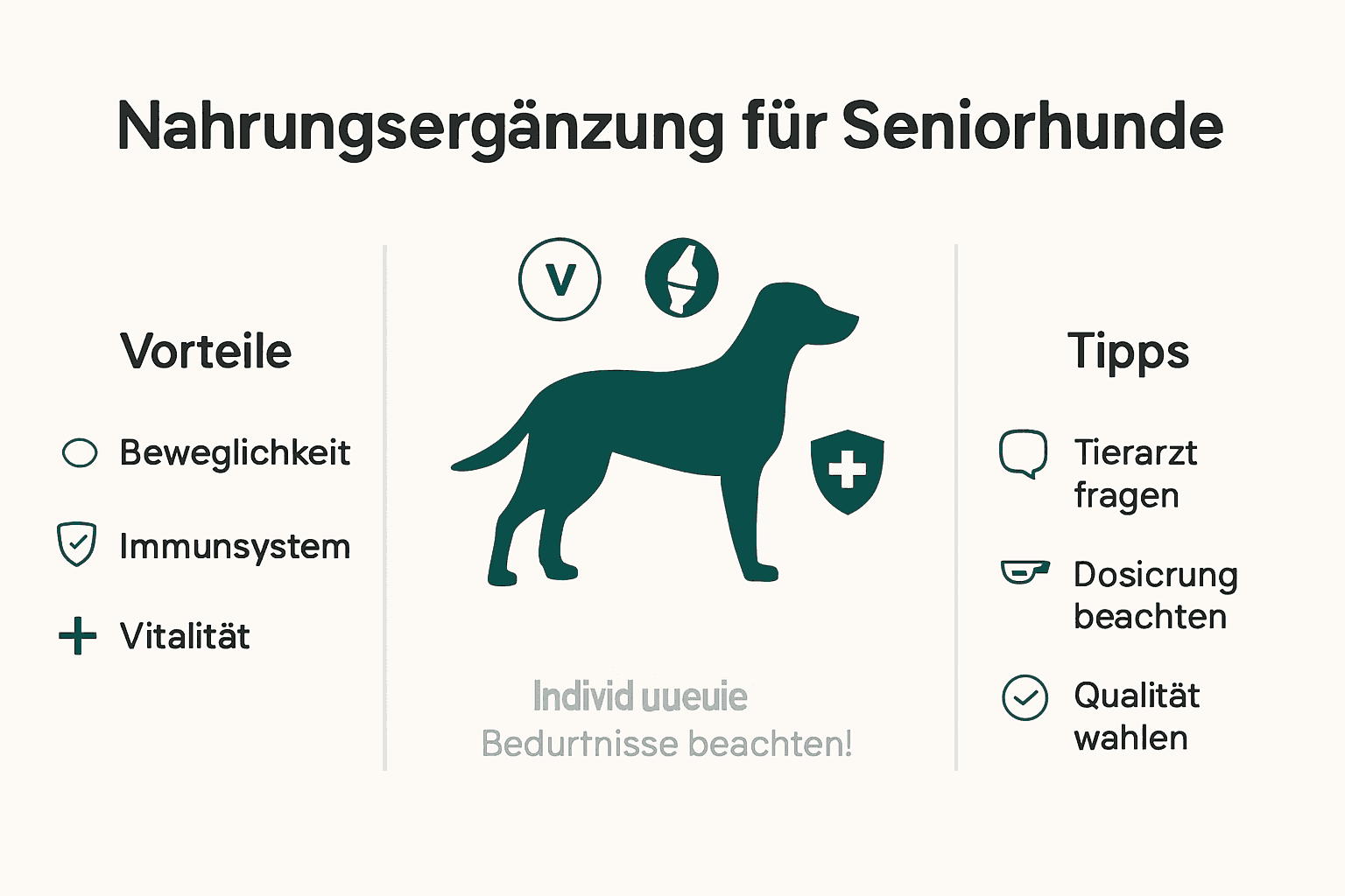 Infografik: Nahrungsergänzung für Hunde – Vorteile und praktische Empfehlungen