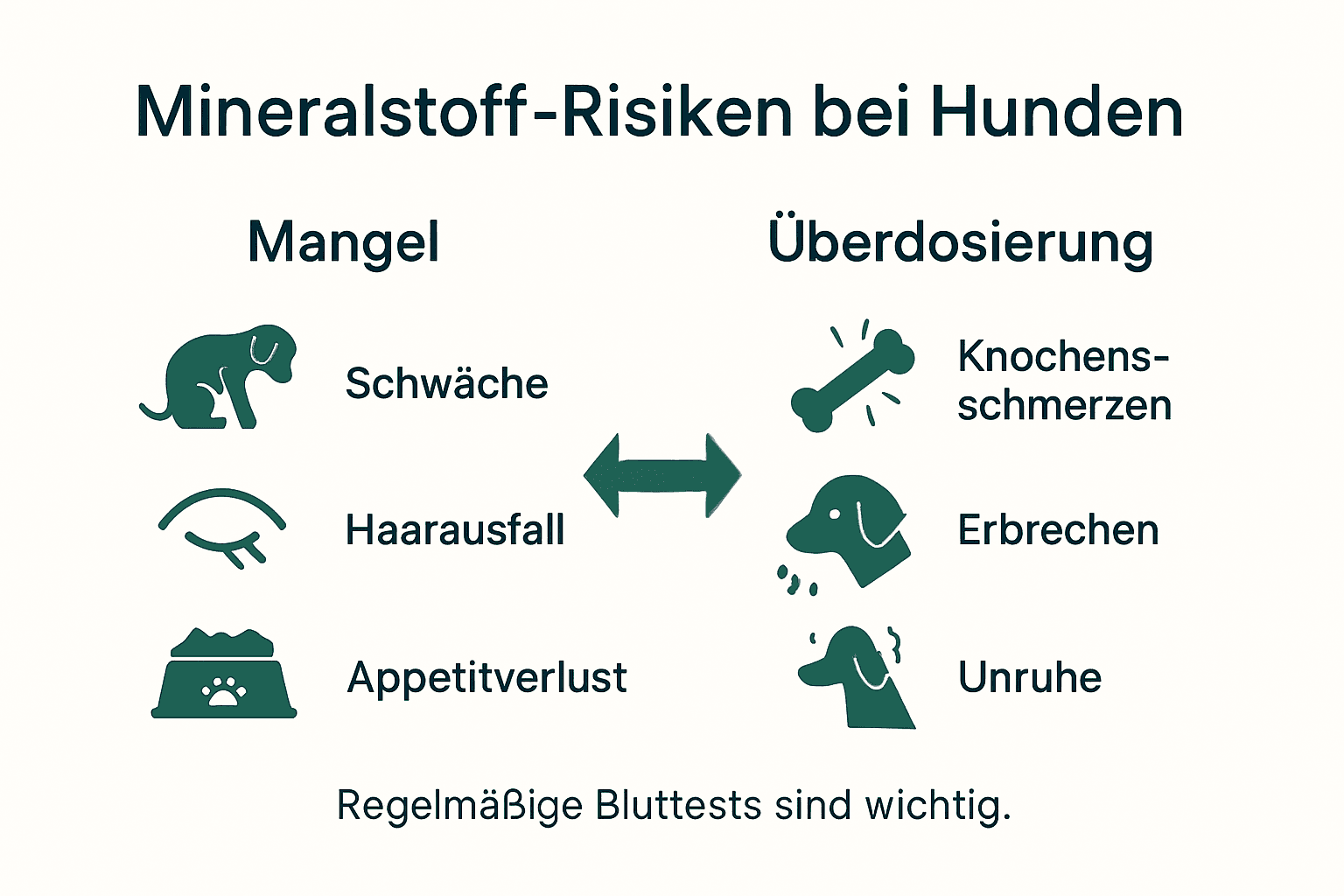 Übersicht: Mineralstoffmangel und -überversorgung bei Hunden – worauf Tierhalter achten sollten