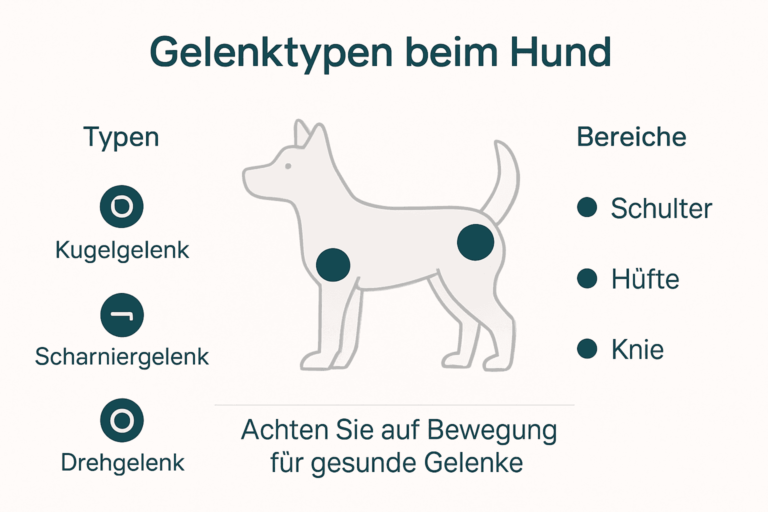 Übersicht: Gelenkarten und deren Vorkommen beim Hund
