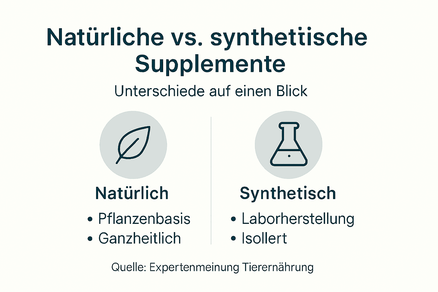 Infografik: Natürliche vs. synthetische Nahrungsergänzungsmittel im Vergleich