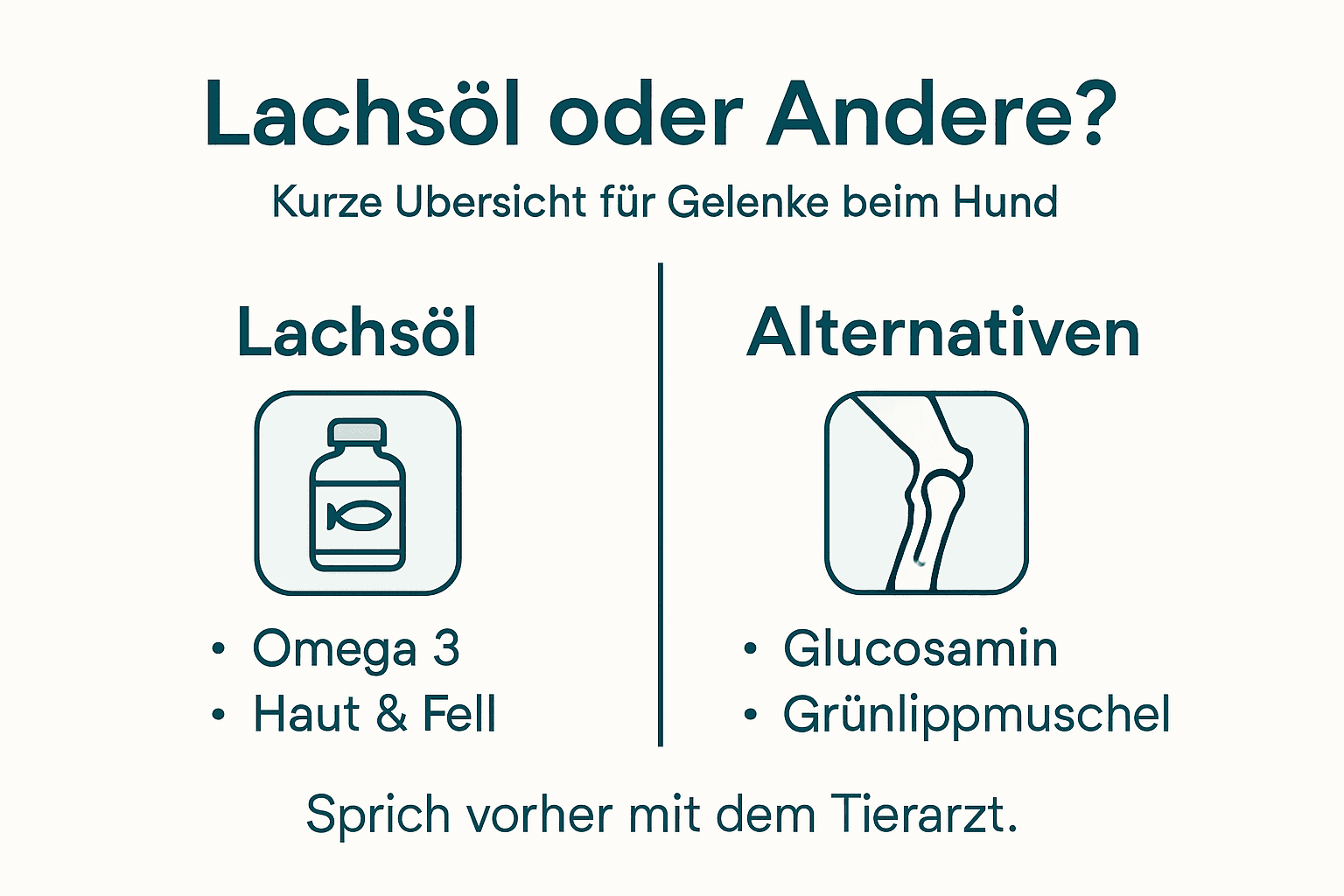 Übersicht: Lachsöl und alternative Möglichkeiten zur Unterstützung der Gelenkgesundheit bei Hunden