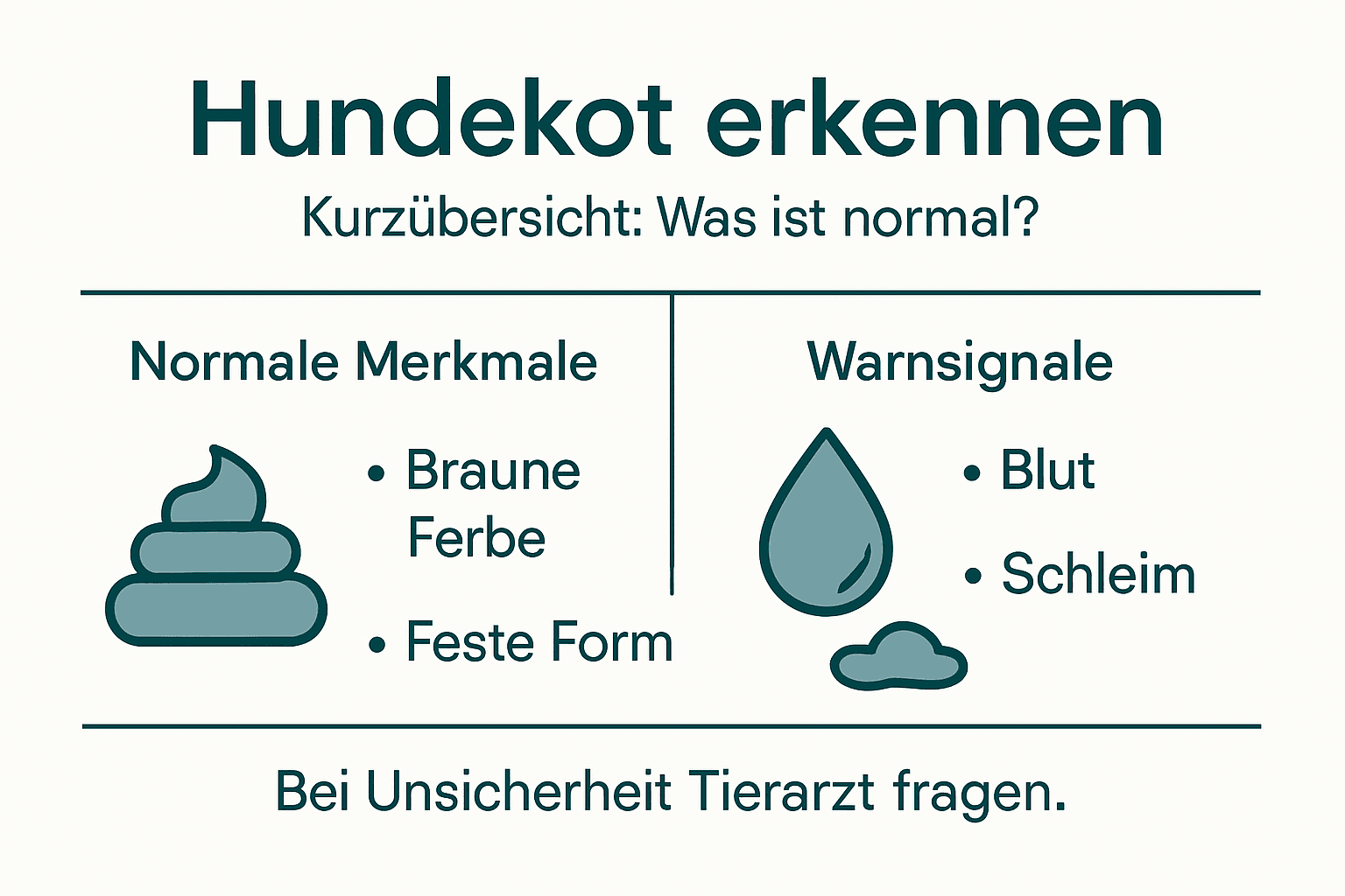 Infografik: So erkennen Sie gesunden und auffälligen Hundekot