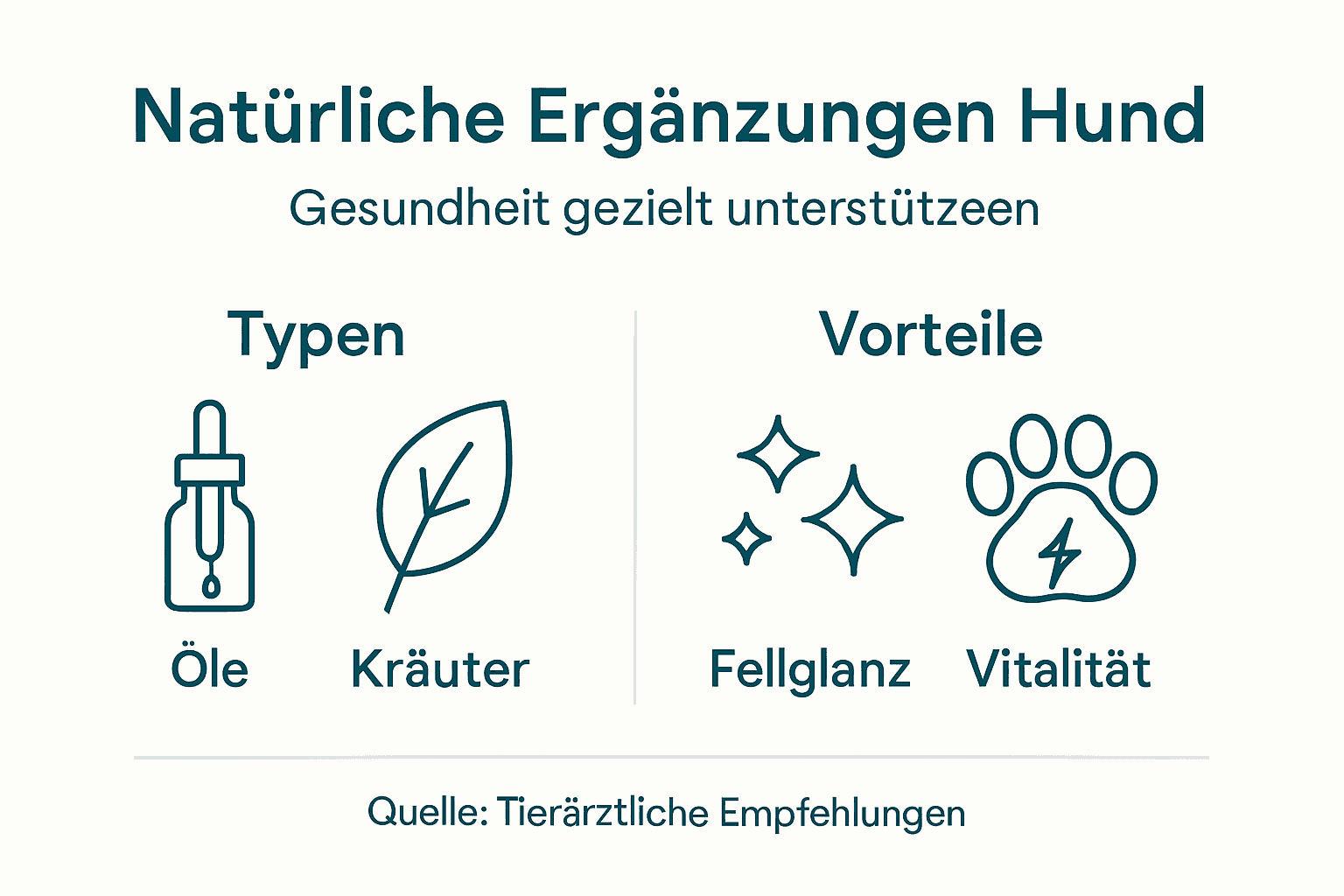 Infografik: Natürliche Ergänzungen für Hunde auf einen Blick