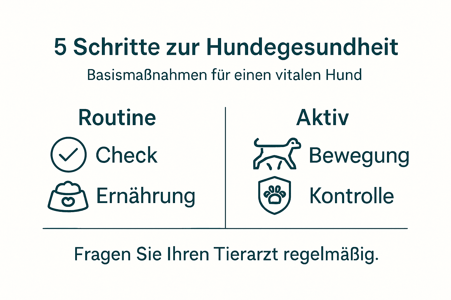 Fünf Tipps für ein gesundes Hundeleben – übersichtlich in einer Infografik dargestellt