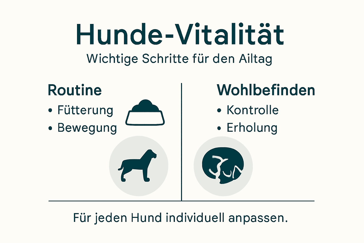 Vier-Punkte-Guide: So bleibt dein Hund fit und vital – anschaulich erklärt in einer Infografik