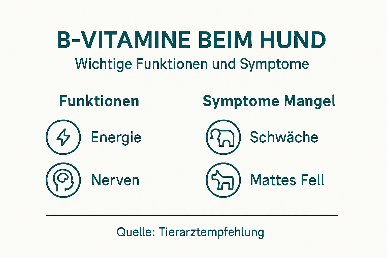 Übersicht: Die wichtigsten B-Vitamine für Hunde auf einen Blick