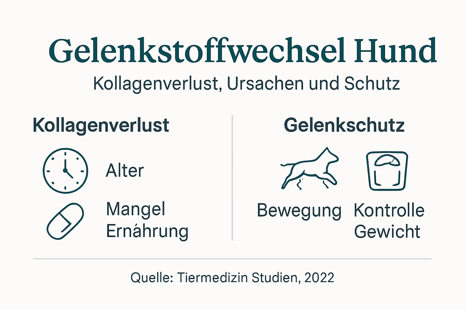 Diese Infografik veranschaulicht die wichtigsten Ursachen für den Verlust von Kollagen und gibt Tipps, wie man die Gelenke effektiv schützen kann.