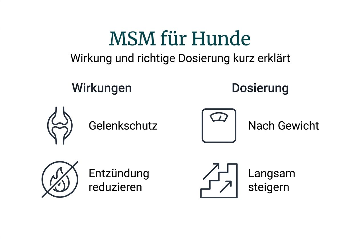 Übersicht: Wie MSM bei Hunden wirkt und wie es richtig dosiert wird